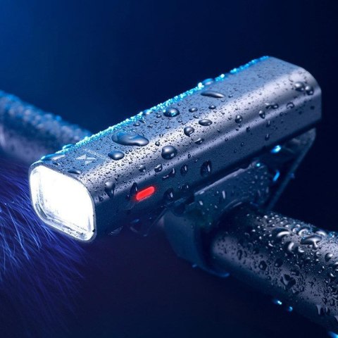 Lampka rowerowa przednia USB białe światło 4 tryby pracy czarna Lampka rowerowa przednia USB białe światło 4 tryby pracy czarna