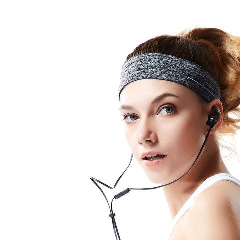 Opaska sportowa na głowę do biegania ćwiczeń fitness szara Opaska sportowa na głowę do biegania ćwiczeń fitness szara