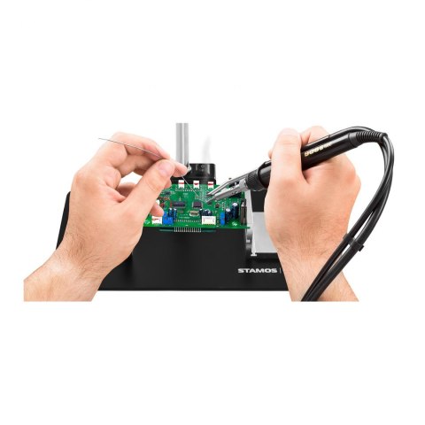 Lampka biurkowa LED bezcieniowa ze szkłem powiększającym 5x/10x i uchwytem na płytki PCB Lampka biurkowa LED bezcieniowa ze szkłem powiększającym 5x/10x i uchwytem na płytki PCB