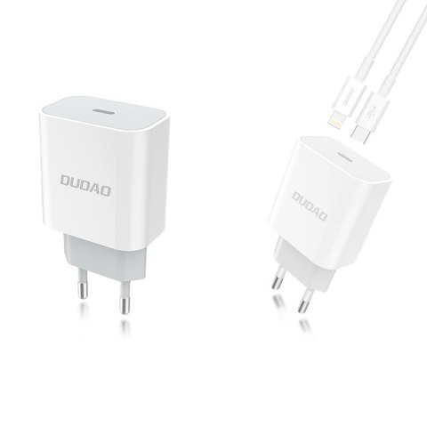 Szybka ładowarka sieciowa EU USB-C PD + przewód Lightning do iPhone 1m biały Szybka ładowarka sieciowa EU USB-C PD + przewód Lightning do iPhone 1m biały
