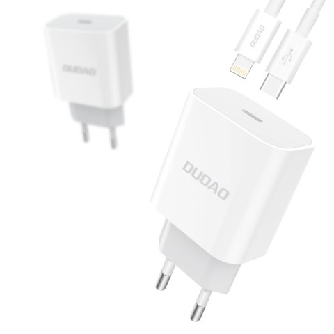 Szybka ładowarka sieciowa EU USB-C PD + przewód Lightning do iPhone 1m biały Szybka ładowarka sieciowa EU USB-C PD + przewód Lightning do iPhone 1m biały