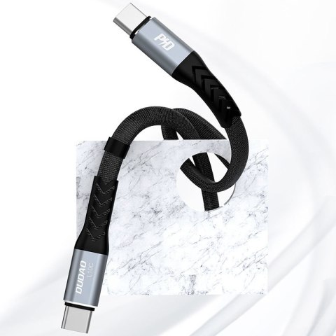 Kabel przewód płaski króki USB-C - USB-C L10C PD 100W 23cm czarny Kabel przewód płaski króki USB-C - USB-C L10C PD 100W 23cm czarny