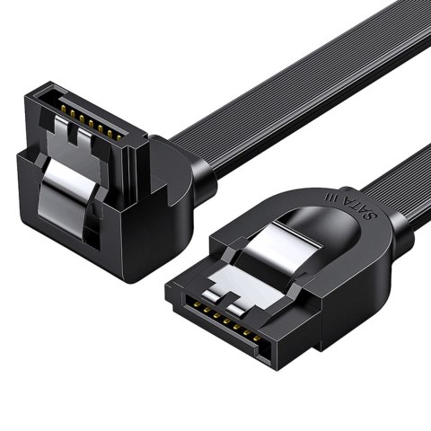 Kabel przewód płaski kątowy SATA 1.0-3.0 do 5Gb/s 0.5m - czarny Kabel przewód płaski kątowy SATA 1.0-3.0 do 5Gb/s 0.5m - czarny