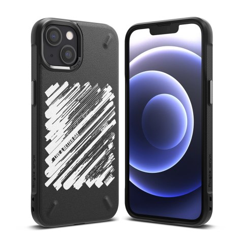 Wytrzymałe etui pokrowiec iPhone 13 mini Onyx Design Paint czarny Wytrzymałe etui pokrowiec iPhone 13 mini Onyx Design Paint czarny
