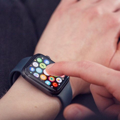 Hybrydowe szkło ochronne do Apple Watch 4/5/6/SE 44mm Watch Glass czarny Hybrydowe szkło ochronne do Apple Watch 4/5/6/SE 44mm Watch Glass czarny