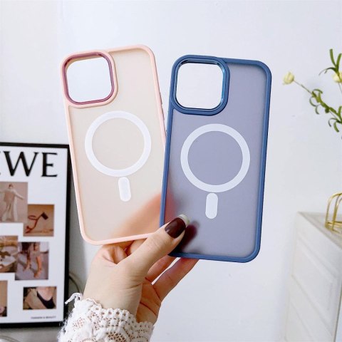 Magnetyczne etui z MagSafe do iPhone 15 otworki pod smycz granatowe Magnetyczne etui z MagSafe do iPhone 15 otworki pod smycz granatowe