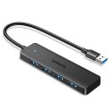 HUB rozdzielacz portu USB-A 3.0 na 4 porty USB-A 3.0 kabel 1m - czarny