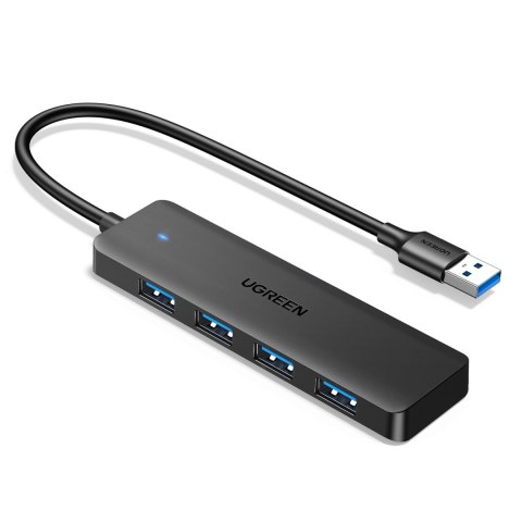 HUB rozdzielacz portu USB-A 3.0 na 4 porty USB-A 3.0 kabel 1m - czarny HUB rozdzielacz portu USB-A 3.0 na 4 porty USB-A 3.0 kabel 1m - czarny
