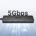 HUB rozdzielacz portu USB-A 3.0 na 4 porty USB-A 3.0 kabel 1m - czarny