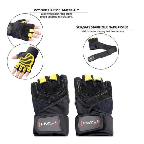 Rękawice na siłownię Black/Yellow HMS RST01 r.XL N/A Rękawice na siłownię Black/Yellow HMS RST01 r.XL N/A
