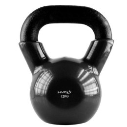 Kettlebell żeliwny pokryty winylem HMS KNV12 BLACK N/A
