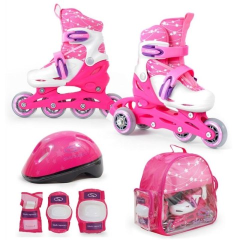 Zestaw SMJ Sport Combo Pink LED: 2w1 wrotko-rolki HS-TNK-000009549 30-33 Zestaw SMJ Sport Combo Pink LED: 2w1 wrotko-rolki HS-TNK-000009549 30-33