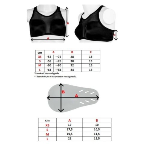 Ochraniacze piersi dla kobiet MASTERS 08192-01M czarny+L Ochraniacze piersi dla kobiet MASTERS 08192-01M czarny+L