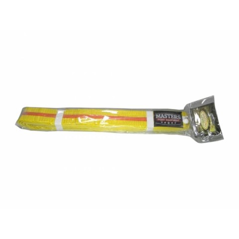 Pas do kimona MASTERS żółty z pomarańczową lamówką 06224-280040704 280 cm Pas do kimona MASTERS żółty z pomarańczową lamówką 06224-280040704 280 cm