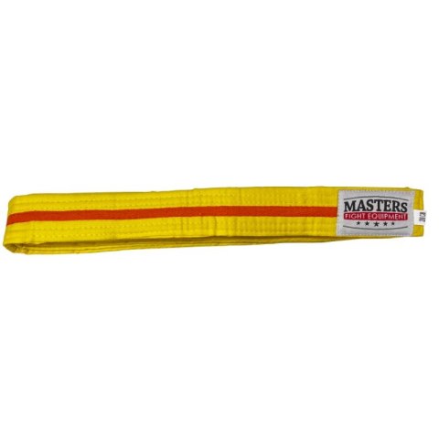 Pas do kimona MASTERS żółty z pomarańczową lamówką 06224-280040704 280 cm Pas do kimona MASTERS żółty z pomarańczową lamówką 06224-280040704 280 cm