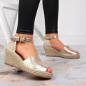 Sandały espadryle na koturnie eVento W EVE68A złote 38 Sandały espadryle na koturnie eVento W EVE68A złote 38