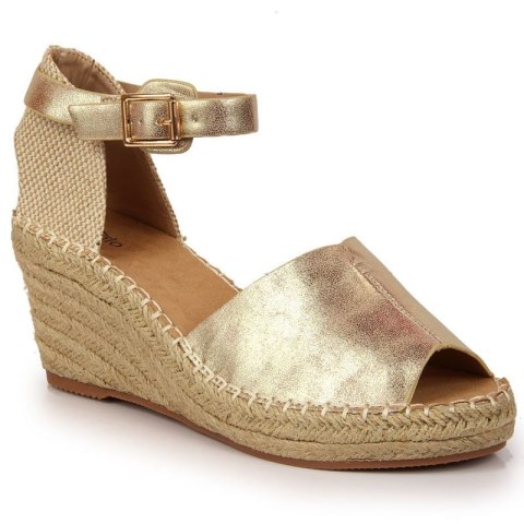 Sandały espadryle na koturnie eVento W EVE68A złote 38 Sandały espadryle na koturnie eVento W EVE68A złote 38