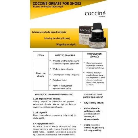 Preparat Coccine czarny tłuszcz do skór licowych DA0242A N/A Preparat Coccine czarny tłuszcz do skór licowych DA0242A N/A