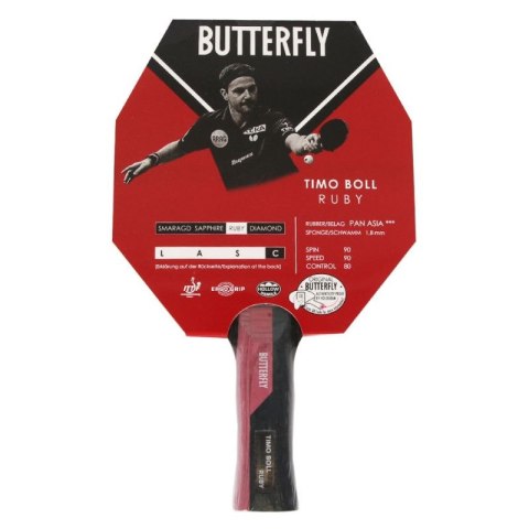 Rakietka do tenisa stołowego Butterfly Timo Boll Ruby S841445 FL- wklęsły Rakietka do tenisa stołowego Butterfly Timo Boll Ruby S841445 FL- wklęsły