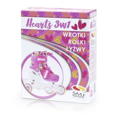Wrotki-rolki-łyżwy regulowane Smj sport Combo Hearts 3w1 Led Jr HS-TNK-000011510 30-33 Wrotki-rolki-łyżwy regulowane Smj sport Combo Hearts 3w1 Led Jr HS-TNK-000011510 30-33