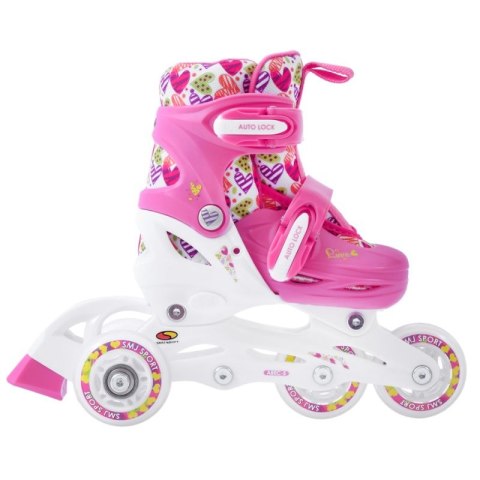 Wrotki-rolki-łyżwy regulowane Smj sport Combo Hearts 3w1 Led Jr HS-TNK-000011510 30-33 Wrotki-rolki-łyżwy regulowane Smj sport Combo Hearts 3w1 Led Jr HS-TNK-000011510 30-33