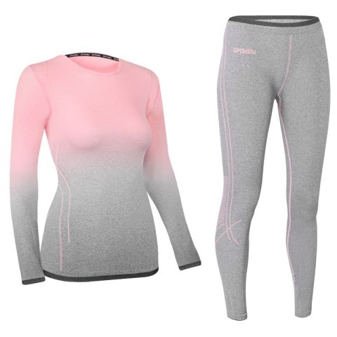 Bielizna termoaktywna Spokey Flora Set Lady Termo SM VT W 6114300000 szaro-różowa S/M Bielizna termoaktywna Spokey Flora Set Lady Termo SM VT W 6114300000 szaro-różowa S/M