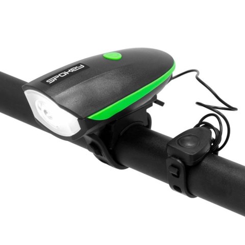 Lampka rowerowa z klaksonem Spokey Raini SPK-942714 N/A Lampka rowerowa z klaksonem Spokey Raini SPK-942714 N/A