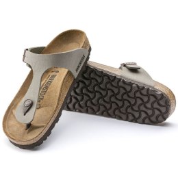 Japonki damskie szare-beżowe Birkenstock Gizeh Birko-Flor Nubuck Stone regular szerokie (43391) 41.0