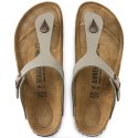 Japonki damskie szare-beżowe Birkenstock Gizeh Birko-Flor Nubuck Stone regular szerokie (43391) 41.0