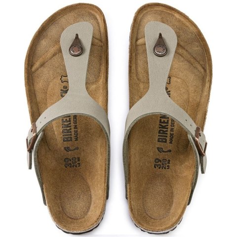 Japonki damskie szare-beżowe Birkenstock Gizeh Birko-Flor Nubuck Stone regular szerokie (43391) 41.0 Japonki damskie szare-beżowe Birkenstock Gizeh Birko-Flor Nubuck Stone regular szerokie (43391) 41.0