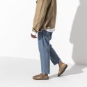 Japonki damskie szare-beżowe Birkenstock Gizeh Birko-Flor Nubuck Stone regular szerokie (43391) 41.0