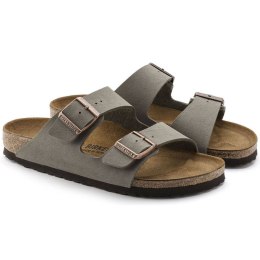 Klapki damskie/męskie Birkenstock Arizona Birko-Flor Nubuck Stone regular szerokie szare (0151211) 43.0