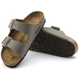 Klapki damskie/męskie Birkenstock Arizona Birko-Flor Nubuck Stone regular szerokie szare (0151211) 43.0