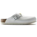 Chodaki damskie Birkenstock Boston ESD White skóra naturalna klapki medyczne narrow wąskie (0061378) 36.0
