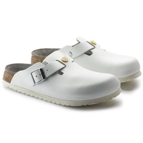 Chodaki damskie Birkenstock Boston ESD White skóra naturalna klapki medyczne narrow wąskie (0061378) 36.0 Chodaki damskie Birkenstock Boston ESD White skóra naturalna klapki medyczne narrow wąskie (0061378) 36.0