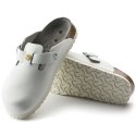 Chodaki damskie Birkenstock Boston ESD White skóra naturalna klapki medyczne narrow wąskie (0061378) 36.0