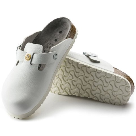 Chodaki damskie Birkenstock Boston ESD White skóra naturalna klapki medyczne narrow wąskie (0061378) 36.0 Chodaki damskie Birkenstock Boston ESD White skóra naturalna klapki medyczne narrow wąskie (0061378) 36.0