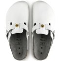 Chodaki damskie Birkenstock Boston ESD White skóra naturalna klapki medyczne narrow wąskie (0061378) 36.0