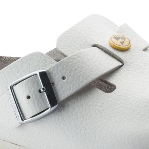 Chodaki damskie Birkenstock Boston ESD White skóra naturalna klapki medyczne narrow wąskie (0061378) 36.0 Chodaki damskie Birkenstock Boston ESD White skóra naturalna klapki medyczne narrow wąskie (0061378) 36.0