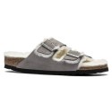 Klapki damskie/męskie ocieplane Birkenstock Arizona Shearling Stone Coin zamsz z wełną owczą narrow wąskie (1017403) 46.0
