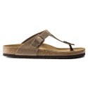 Japonki damskie Birkenstock Gizeh Oiled Leather Tabacco Brown Regular szerokie (0943811) 38.0