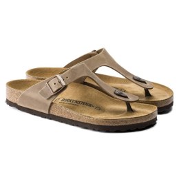 Japonki damskie Birkenstock Gizeh Oiled Leather Tabacco Brown Regular szerokie (0943811) 39.0