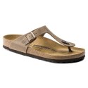 Japonki damskie Birkenstock Gizeh Oiled Leather Tabacco Brown Regular szerokie (0943811) 39.0