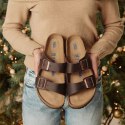 Klapki damskie Birkenstock Arizona Soft Footbed Oiled Leather Habana narrow wąskie (0452763) 39.0