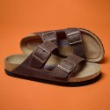 Klapki damskie Birkenstock Arizona Soft Footbed Oiled Leather Habana narrow wąskie (0452763) 39.0