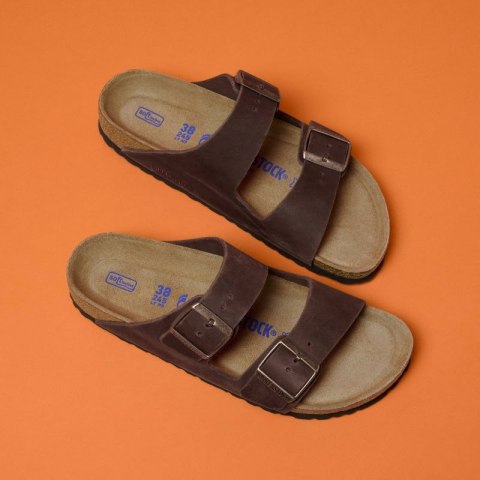 Klapki damskie Birkenstock Arizona Soft Footbed Oiled Leather Habana narrow wąskie (0452763) 39.0 Klapki damskie Birkenstock Arizona Soft Footbed Oiled Leather Habana narrow wąskie (0452763) 39.0