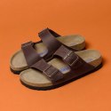 Klapki damskie Birkenstock Arizona Soft Footbed Oiled Leather Habana narrow wąskie (0452763) 39.0