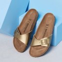 Klapki damskie Birkenstock Madrid Birko-Flor Gold regular szerokie złote (1016106) 40.0