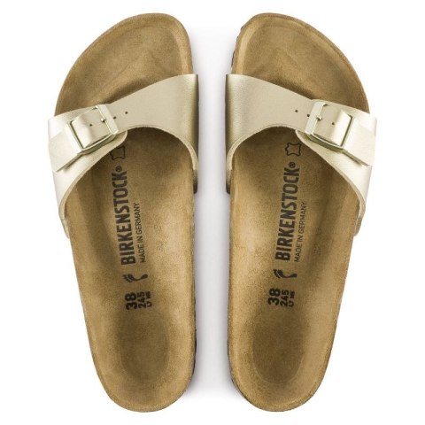 Klapki damskie Birkenstock Madrid Birko-Flor Gold regular szerokie złote (1016106) 40.0 Klapki damskie Birkenstock Madrid Birko-Flor Gold regular szerokie złote (1016106) 40.0