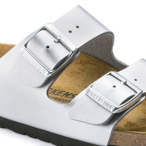 Klapki damskie Birkenstock srebrne Arizona Birko-Flor Silver regular szerokie (1012282) 38.0 Klapki damskie Birkenstock srebrne Arizona Birko-Flor Silver regular szerokie (1012282) 38.0